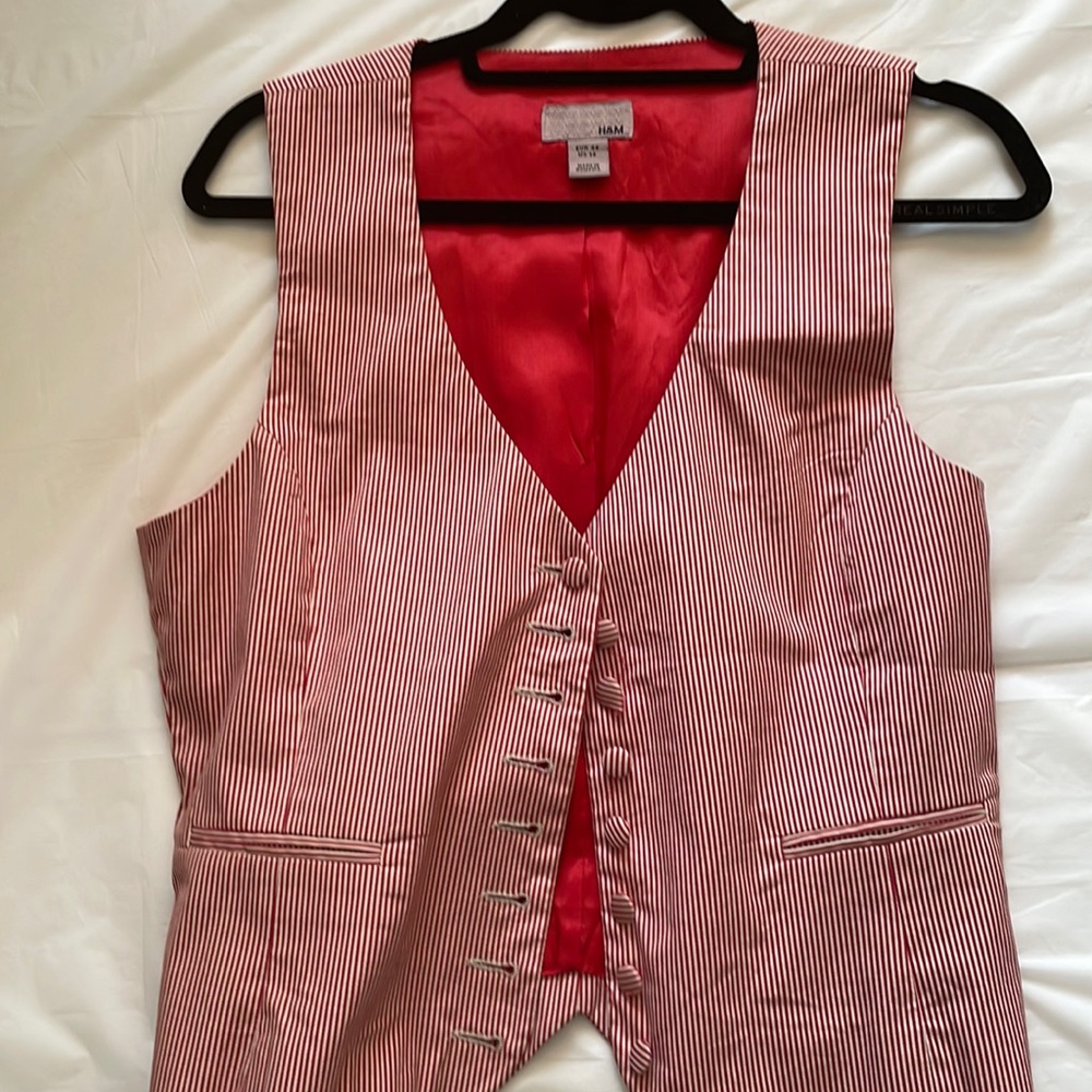 H&M Red women pinstripe vest